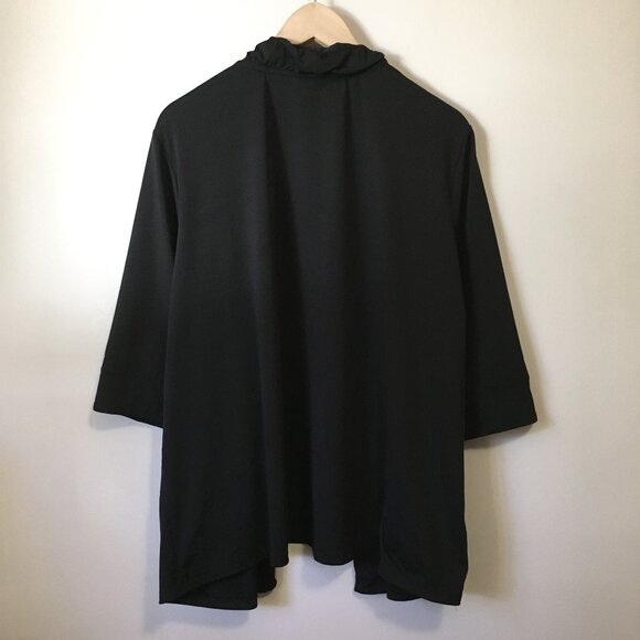 Black Gothic Maestro Ruffled Hem Open Cardigan - Picture 2 of 16